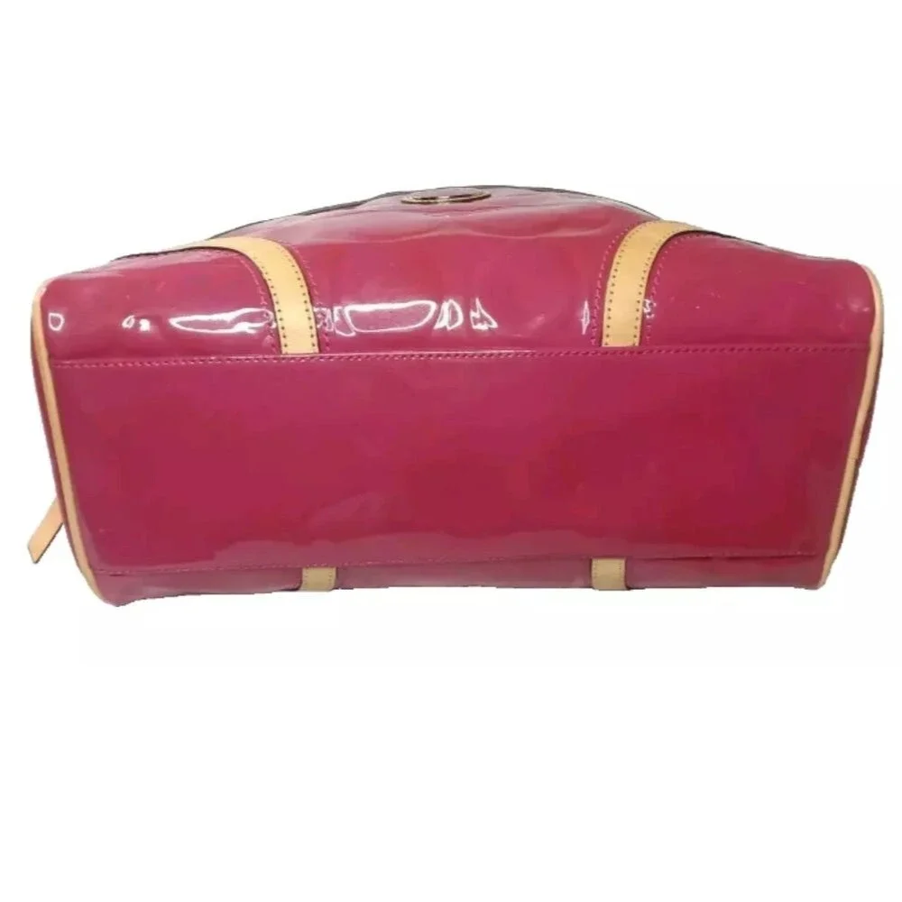 Coach Peyton Embossed Patent Leather Satchel Red Handbag F20065